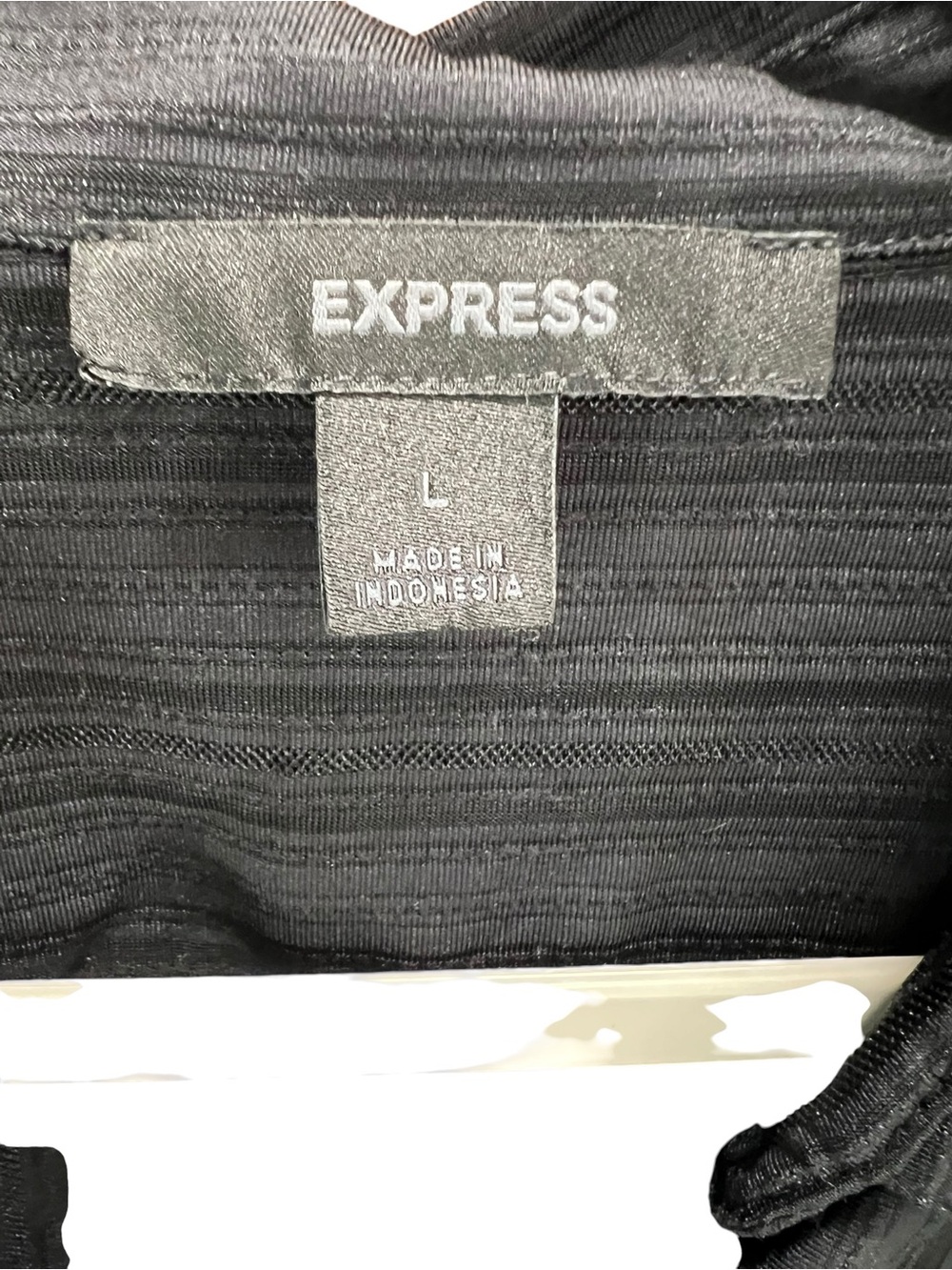 Express Women's Black Striped Button-Up Shirt size large - Picture 3 of 8